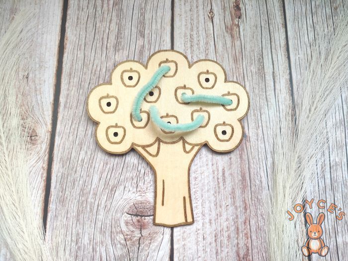 Lot de 3 plaque motricité fine Montessori en bois – Activité sensorielle enfant – Jouet éducatif – DIY tissage fleurs laine chenille - photo numéro 4