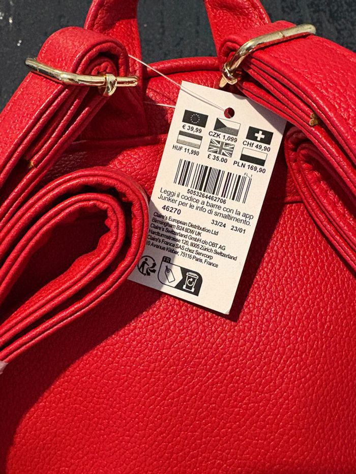 Mini sac à dos rouge cœur - photo numéro 4
