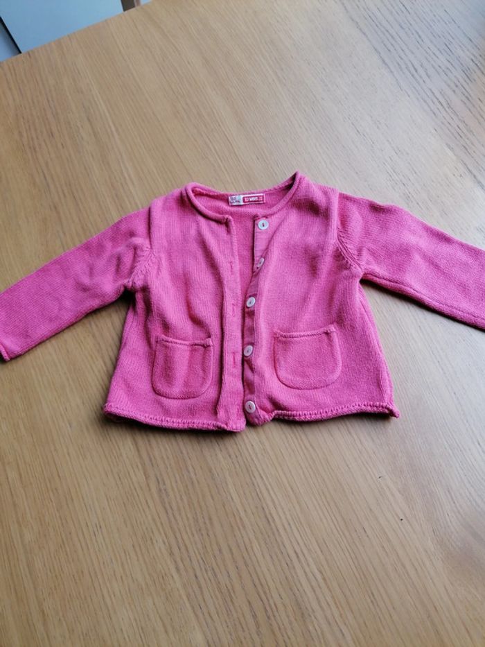 Gilet Dpam corail 12 mois 74 cm