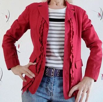 Veste en lin rouge T36