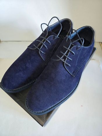 Chaussure derbie bleu uomo design neuve