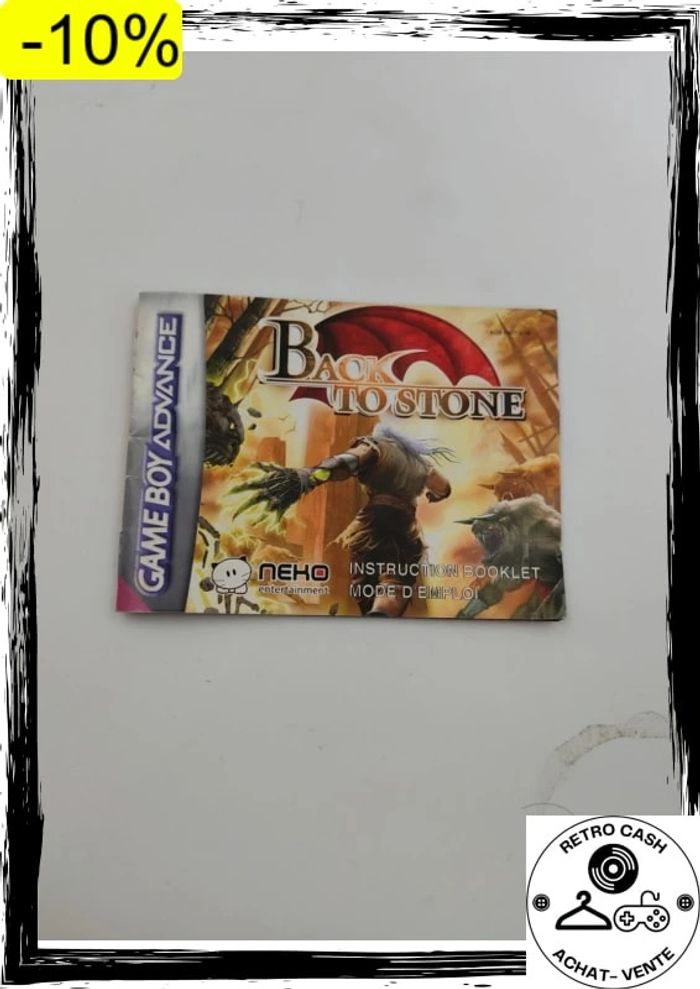 Game Boy Advance boîte Back to Stone EUR sans jeu avec notice - photo numéro 2