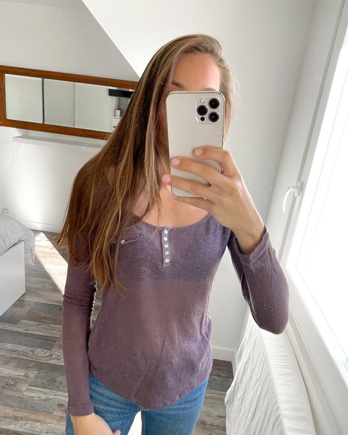 Haut manches longues violet pâle Naf Naf - photo numéro 2