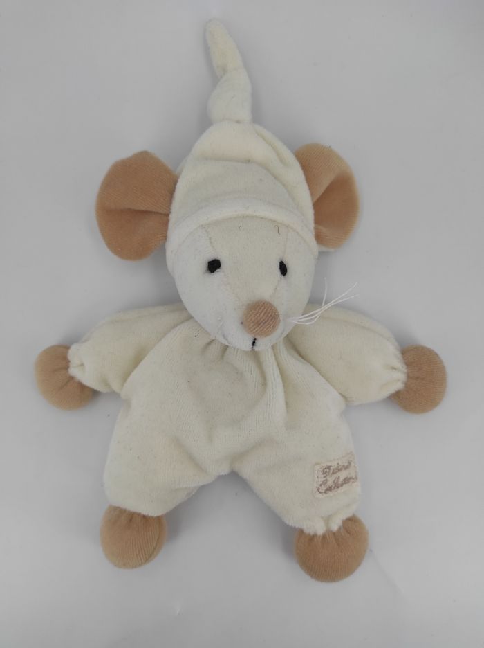 Doudou Souris crème et beige Tiamo
