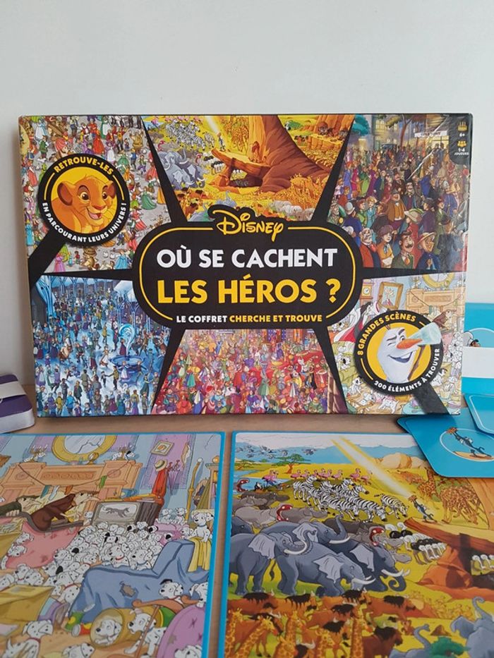 Disney jeu de société cherche et trouve Où se cachent les héros