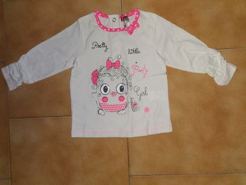 Tee shirt ml dessin rose 6mois