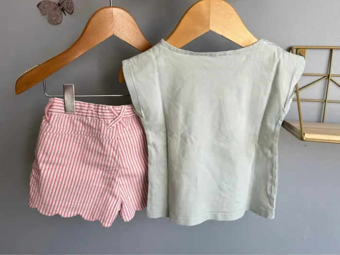 Ensemble tee shirt Émile et Ida + short Cyrillus fille 2-3 ans Tbe - photo numéro 5