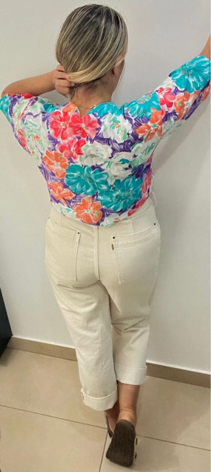 🌺 Blouse  fleurie multicolore – Petite Trend Taille : M - photo numéro 7