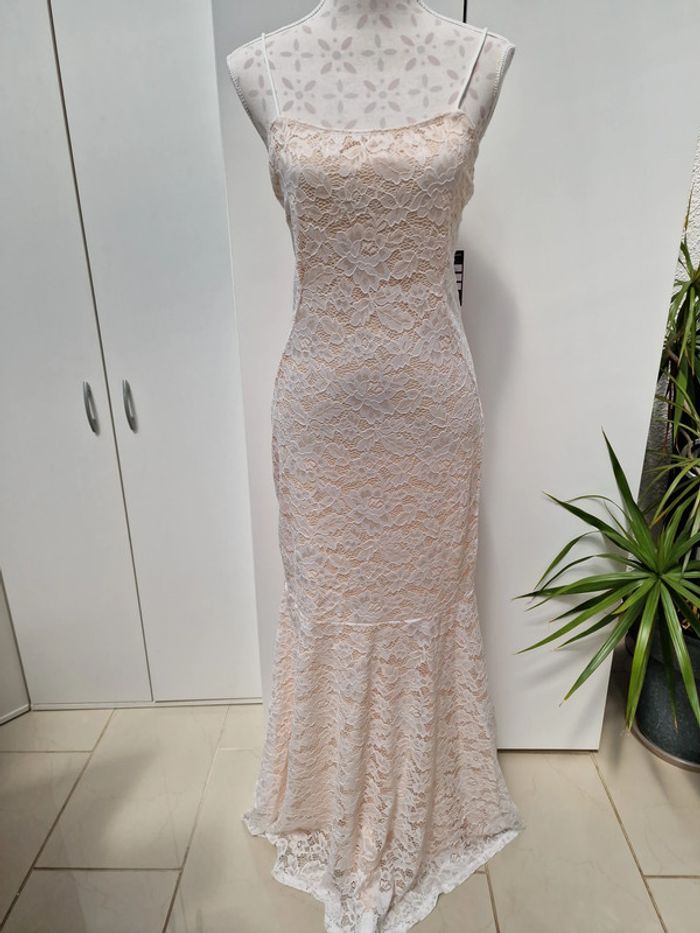 Robe De Mariée Sirène Dentelle Nude - photo numéro 2