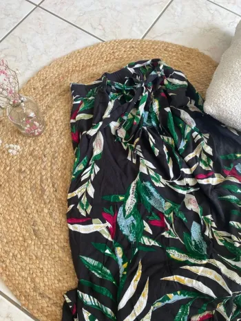 Jupe longue motif tropical