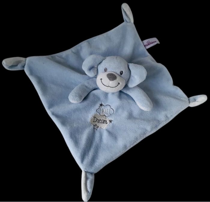 ❤️ Doudou Mouchoir Plat Chien  POMMETTE Intermarché Bleu Sweet Dream