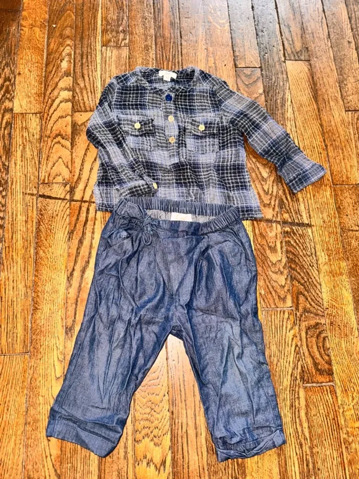 Chemise zef et pantalon CdeC 12 mois