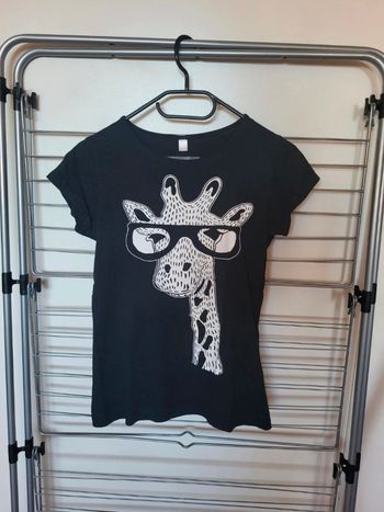 T-shirt girafe noir et blanc 
