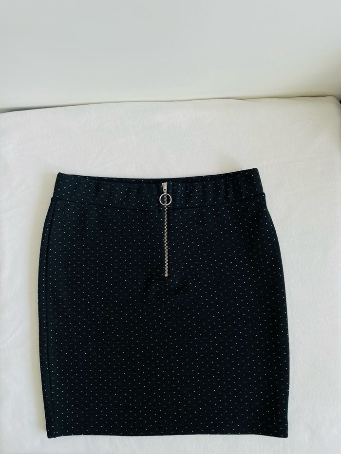 🦋 Jupe chic Femme. Noire pois blanc. Jennyfer. Taille 36 S. Neuve. - photo numéro 5