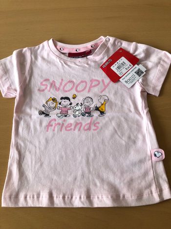 tee shirt fille manches courtes en coton snoopy peanuts 74 cm 12 mois