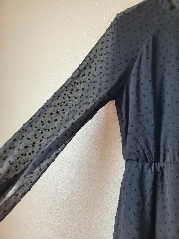 Robe noire patineuse manche longue - photo numéro 2