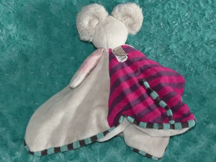 Doudou plat souris bukowski rose beige 🐭parfait état - photo numéro 3