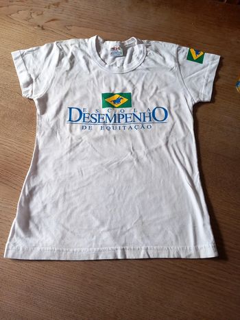 Tee-shirt blanc coton Équitation 8ans