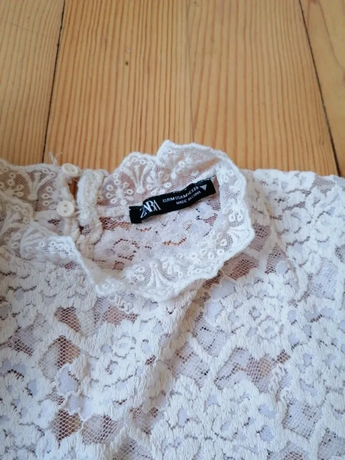 Tee shirt dentelles zara - photo numéro 3