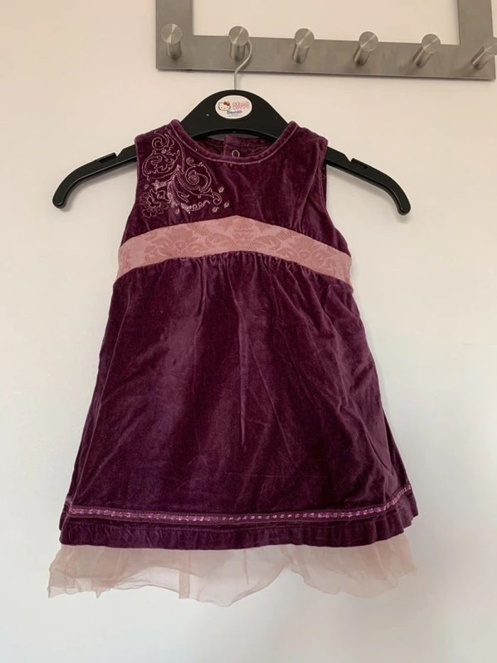 Très jolie robe velours et tulle 12 mois (74cm)