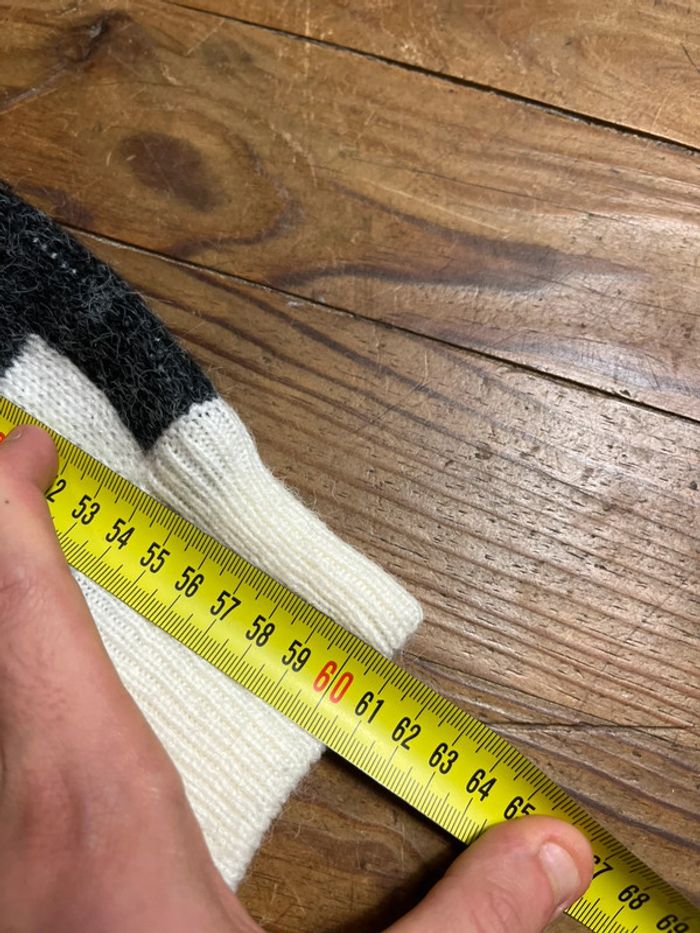 Pull maille vintage motifs gris-noir blanc M - photo numéro 12