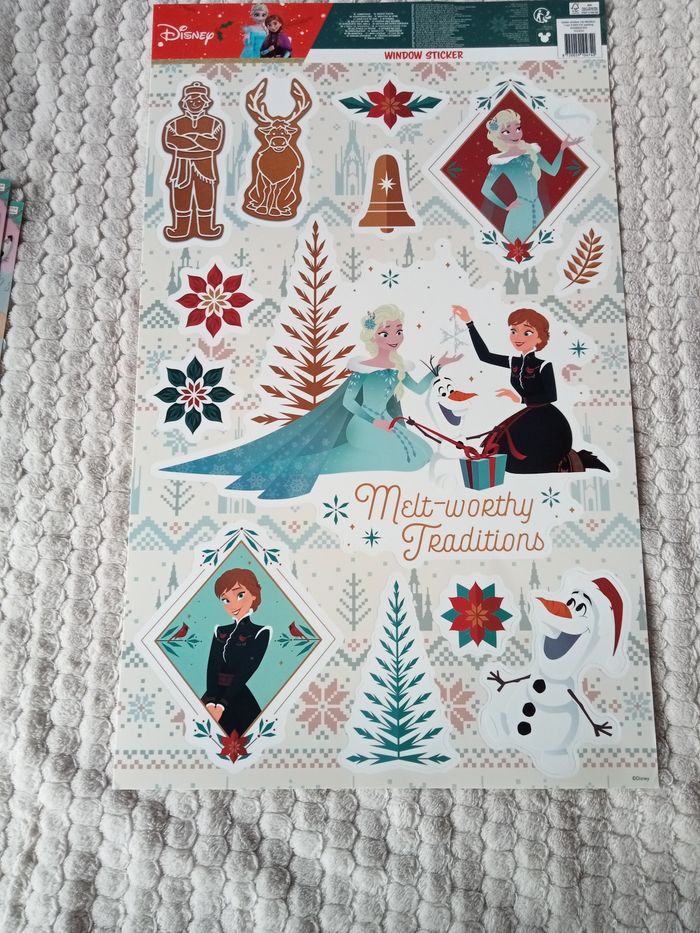 Fiche stickers fenêtre spéciale Noël Frozen