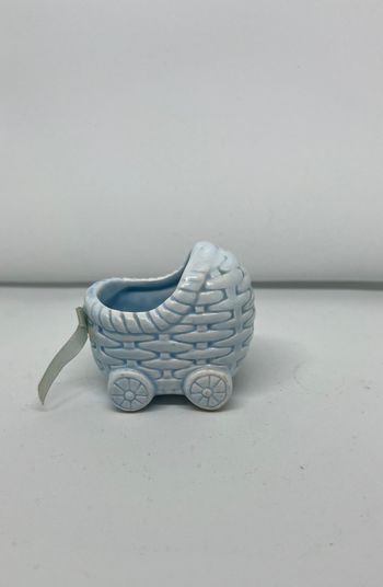 Décoration / Bibelot de baptême – Landau bleu