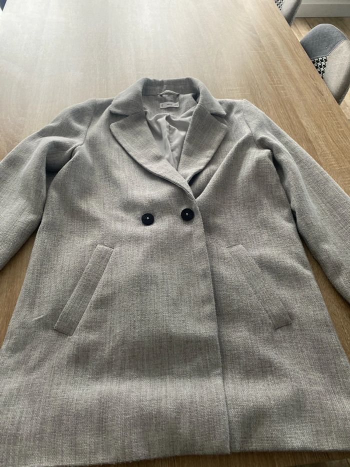 Manteau caban mi saison mango 12 ans gris neuf - photo numéro 3