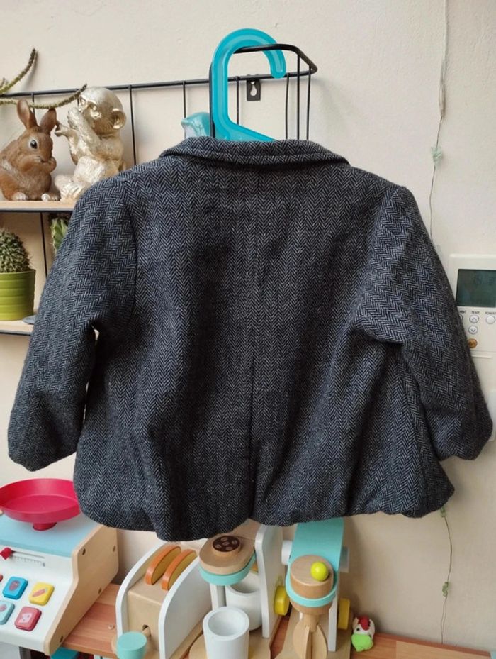 Veste en lainage à chevrons gris et noirs taille 4 ans Le phare de la Baleine - photo numéro 4