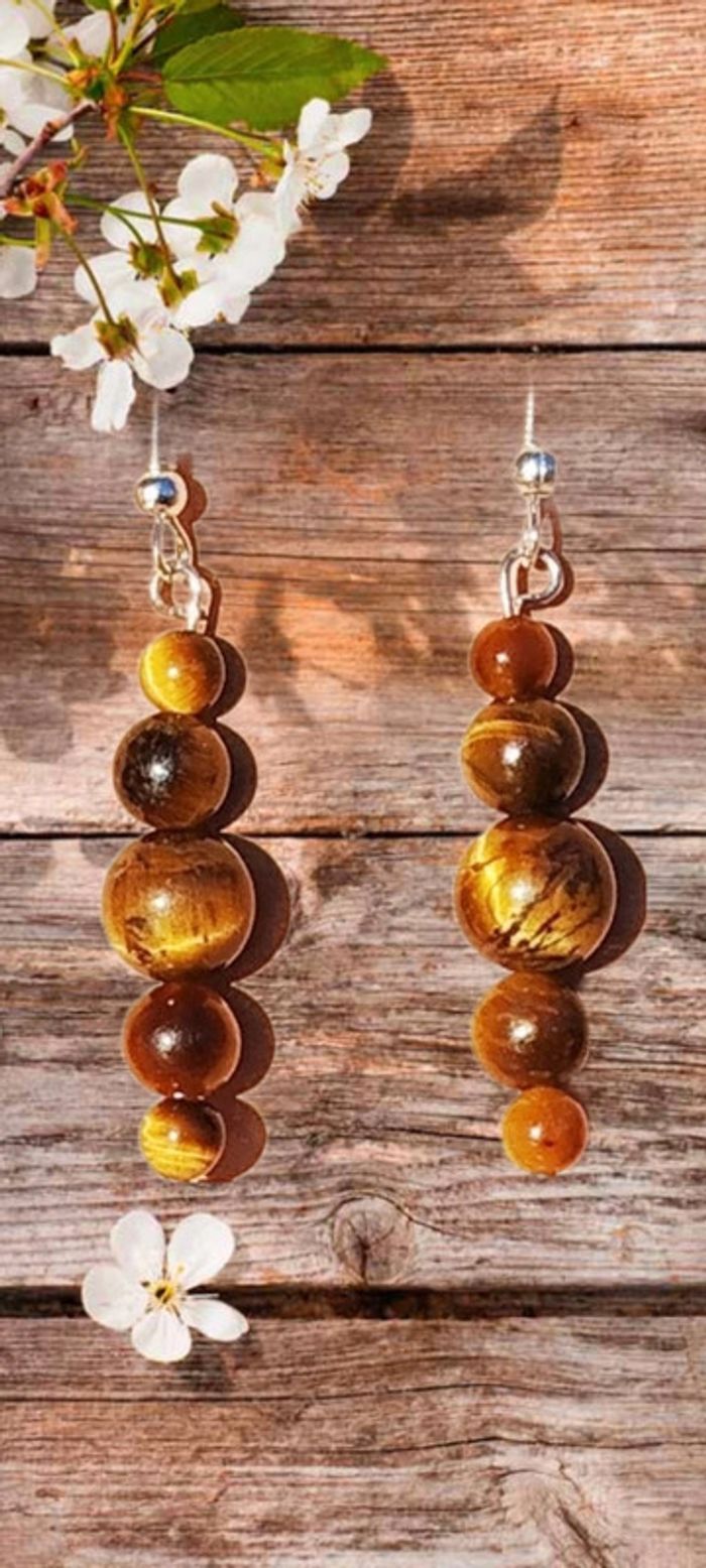 Boucles d'oreilles en Œil de Tigre