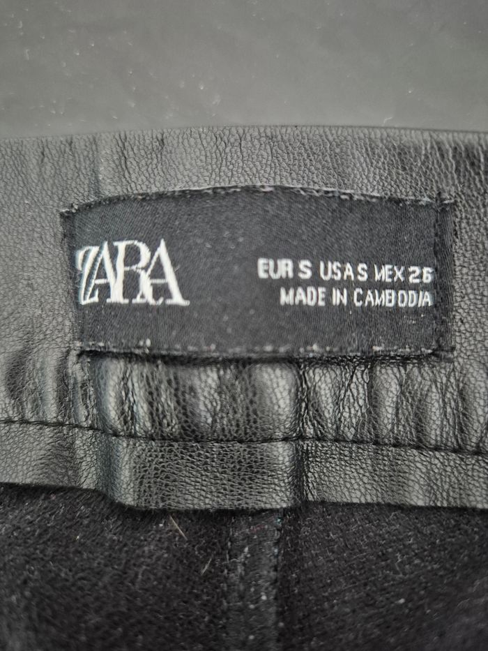 pantalon similicuir noir Zara S - photo numéro 3