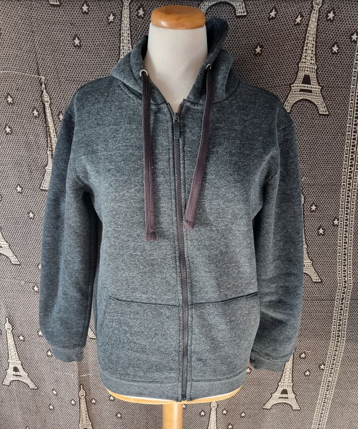 Gilet zippé gris foncé taille S mixte