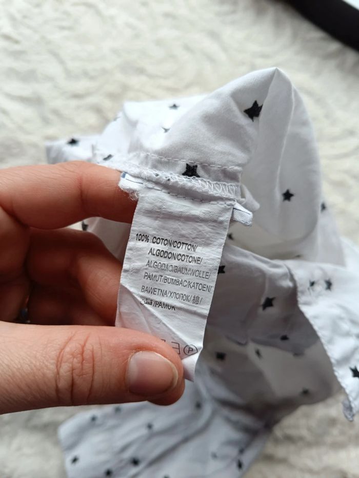 Chemise manches longues Garçon 12 mois étoiles Kitchoun 100% coton - photo numéro 6