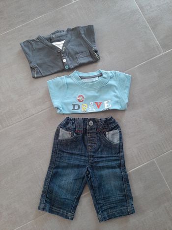 2 tee shirt + jean bébé garçon 3 mois
