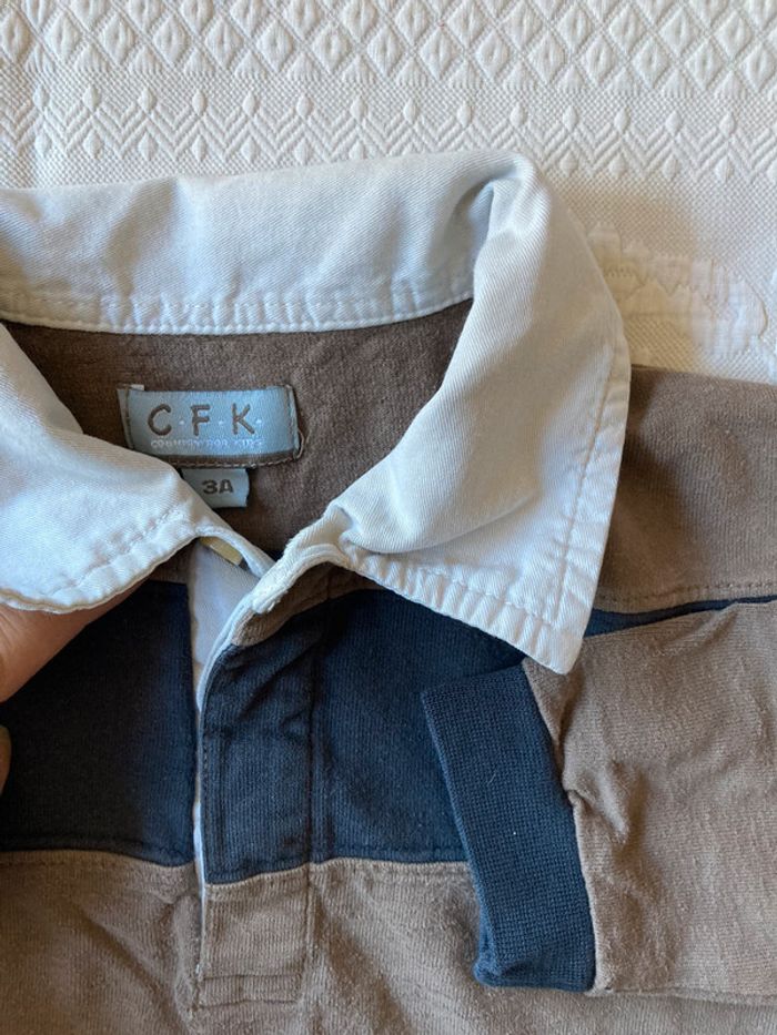 Polo rayé marine marron CFK / Monoprix 3 ans - photo numéro 2