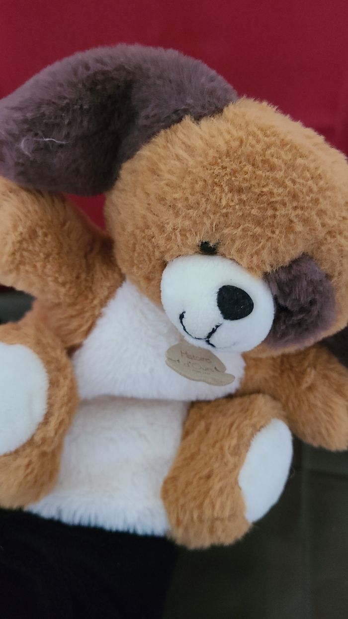 Doudou Marionnette Chien HISTOIRE D'OURS Beige Brun Blanc Marron - photo numéro 3