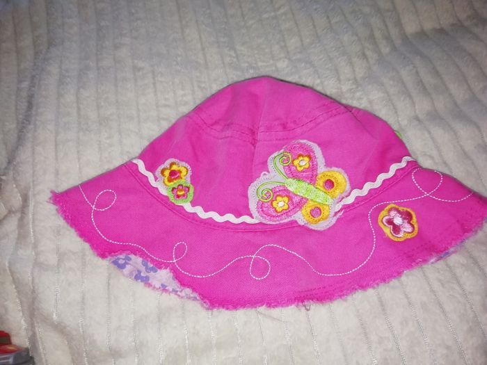 Chapeau "bob" fille rose papillon taille 49 50 - photo numéro 4