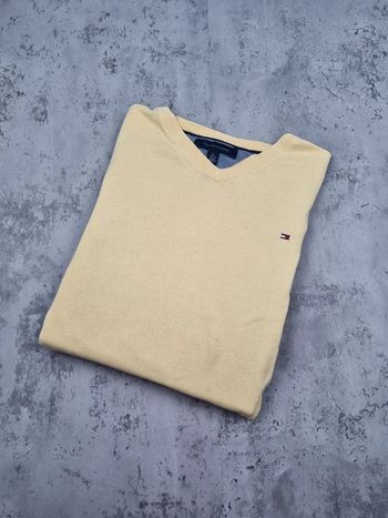 Pull col V Tommy Hilfiger jaune, XL Hommes