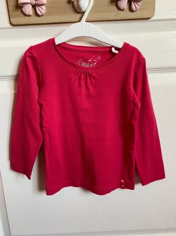 T-shirt manche longue col rond nky rouge