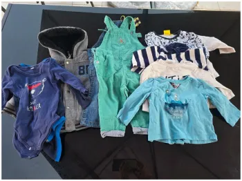 Lot 10 vêtements garçon 9 mois