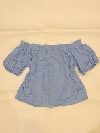blouse bleu clair épaules dénudés taille s 