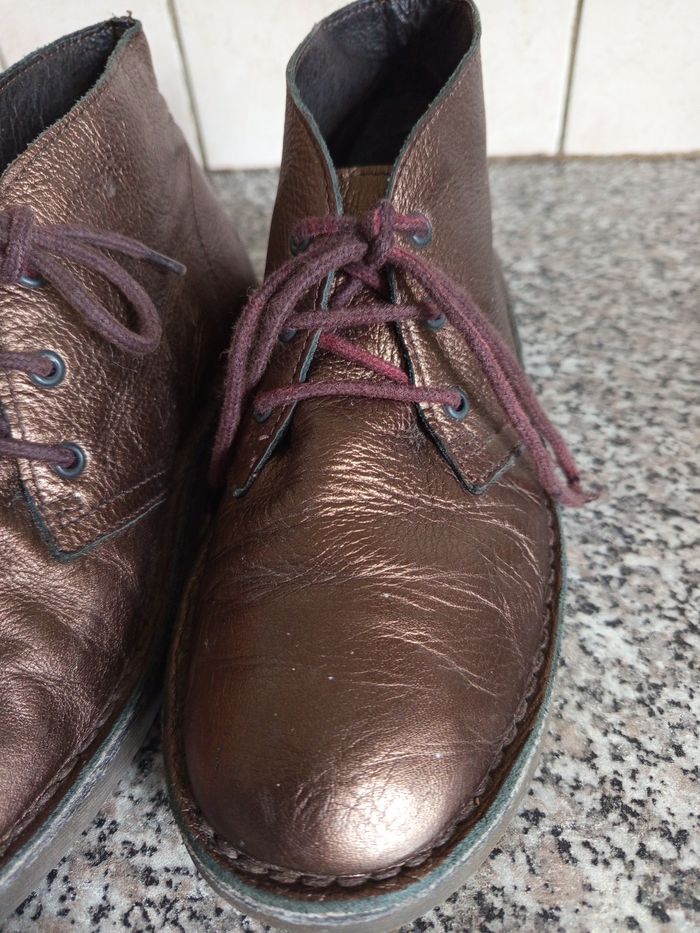 Boots  plates/mocassins cuir 35,6 - photo numéro 8