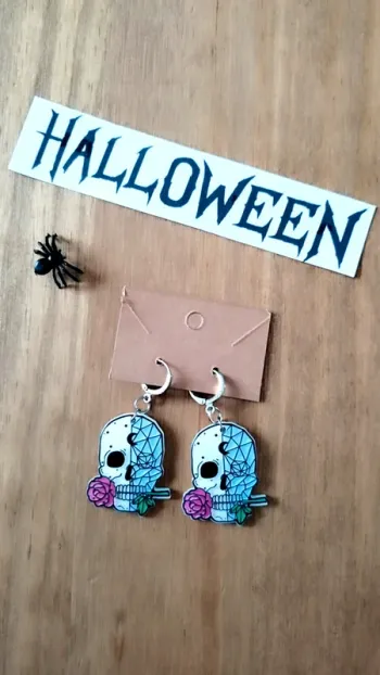 Boucles d'oreilles Halloween Tête de mort