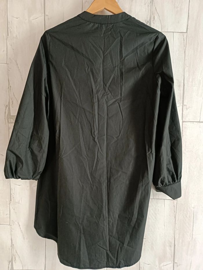 SHEIN Clasi Robe Élégante À Manches Lanternes Et Encolure Crantée Pour Femmes, Couleur Unie - photo numéro 7