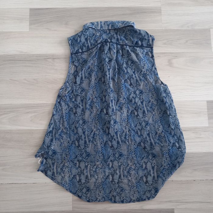 Chemisier sans manches imprimé bleu Tex Woman taille 38 - photo numéro 6