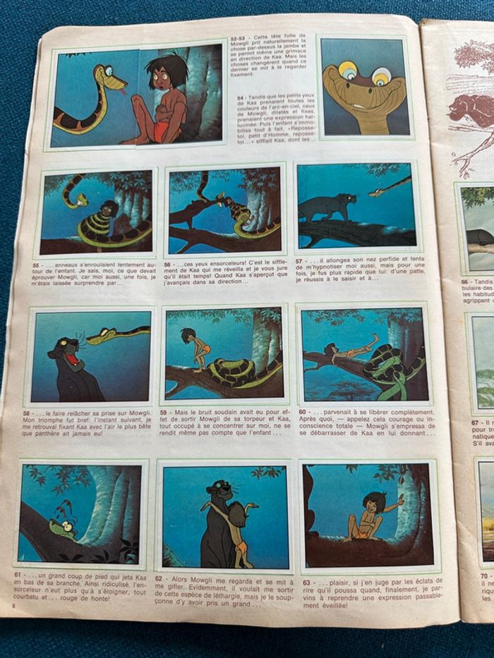 Grand album Panini images ancien Disney Le Livre de la Jungle Mowgli complet stickers autocollants - photo numéro 4