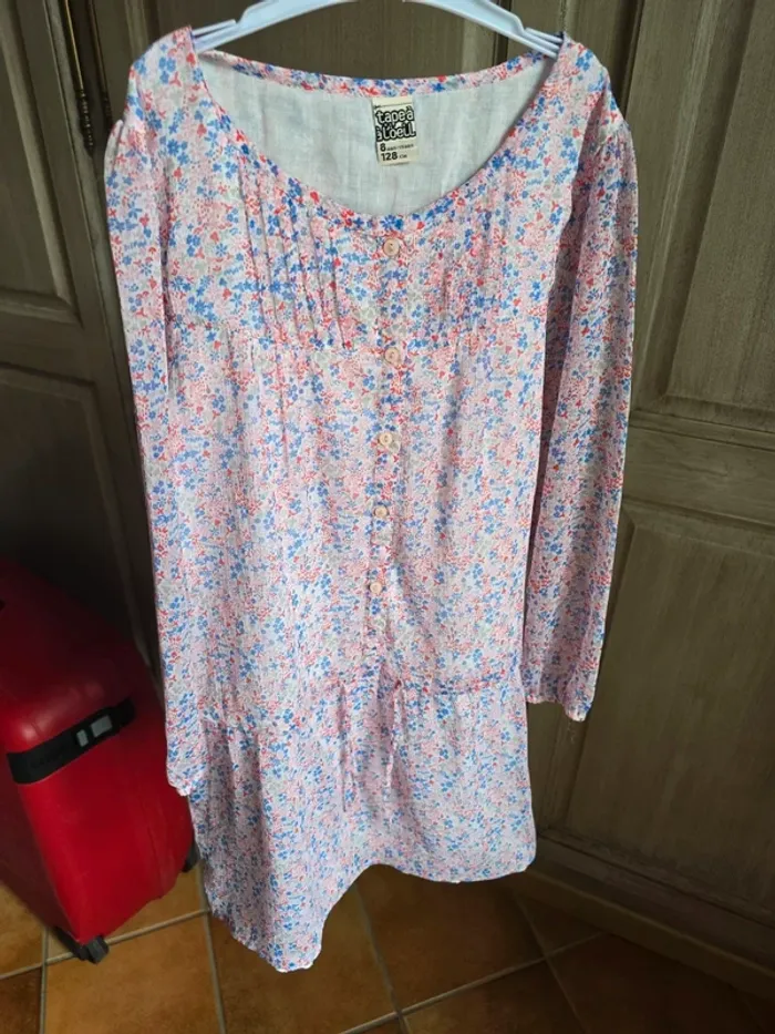 Robe colorée fleurie liberty dentelle tape à l'œil 8 ans - photo numéro 5