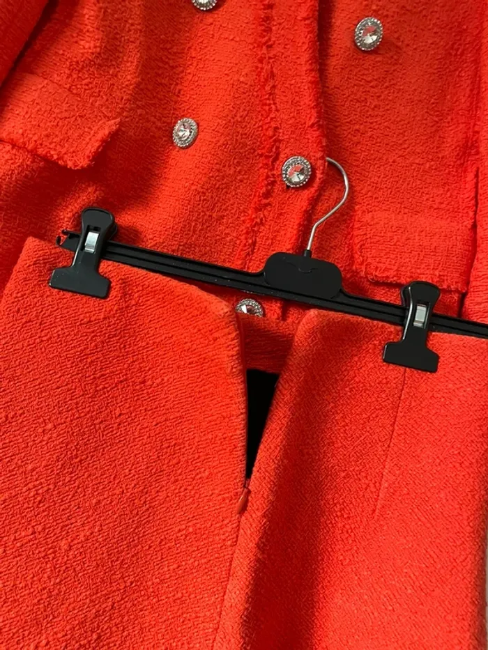 Ensemble tailleur Zara tweed veste blazer + jupe en taille S - photo numéro 14
