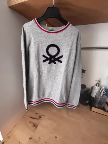Sublime pull col rond gris - Benetton - 10/11 ans