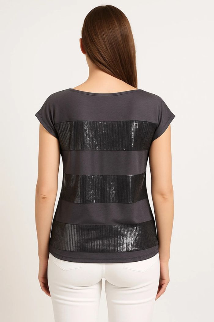 Tee-shirt rayé à sequins Zara - photo numéro 2